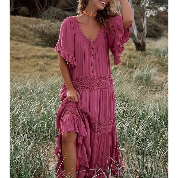 Free People Boho Chartreuse Maxi Dress - Picture 3 of 11